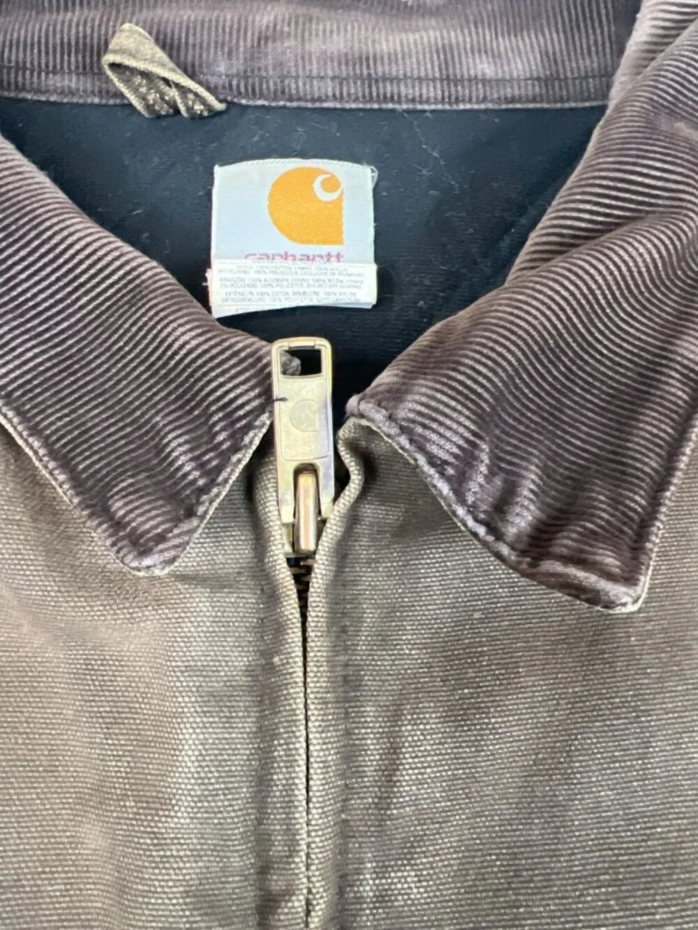 VTG Carhartt Men XLT Brown Sandstone Active Jacket Quilted Flannel Lined J14 CHT - Picture 4 of 14